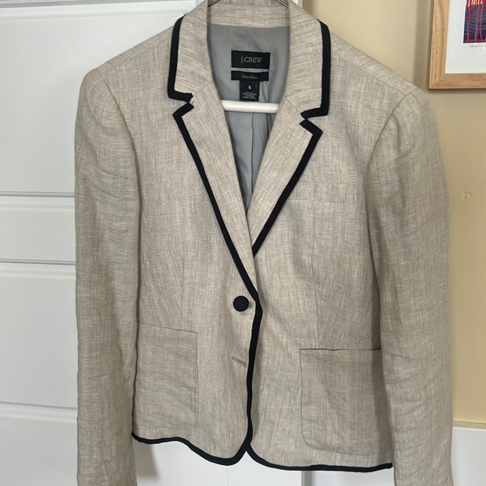 J Crew Schoolboy Linen Blazer